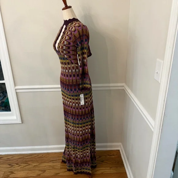 NWT $228 Free People Good Vibrations Retro knit maxi dress- Size XS - Picture 2 of 7